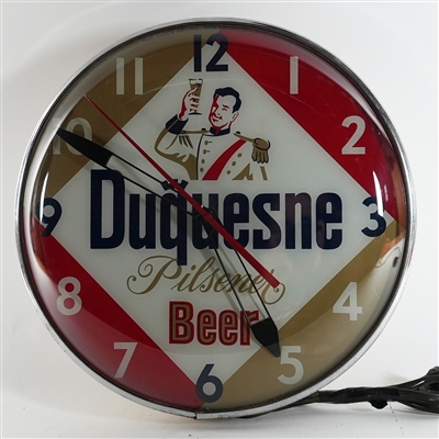 Duquesne Pilsener Beer Duke Prince  Pam Advertising Clock