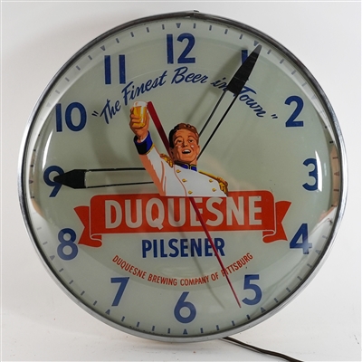 Duquesne Pilsener Hand High Prince Pam Clock CLEAN