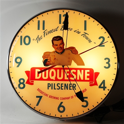 Duquesne Pilsener Finest Beer In Town Prince Pam Clock Light Blue
