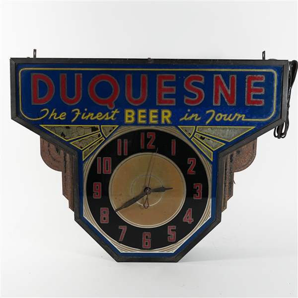 Duquesne Finest Beer In Town Deco Clock