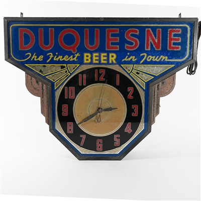 Duquesne Finest Beer In Town Deco Clock
