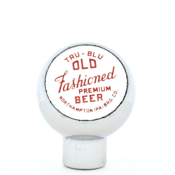 Old Fashioned Beer Tru Blu 1940s Enameled Chrome Ball Tap Knob SCARCE