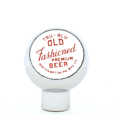 Old Fashioned Beer Tru Blu 1940s Enameled Chrome Ball Tap Knob SCARCE