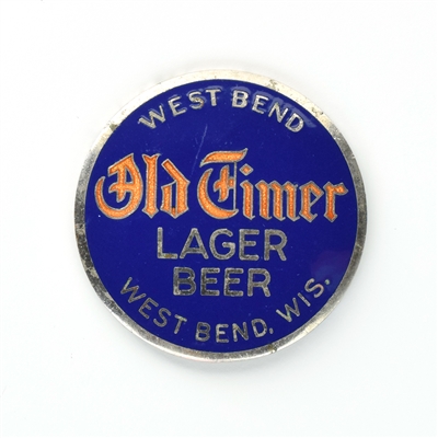Old Timer Lager Beer 1930s Enameled Tap Knob Insert