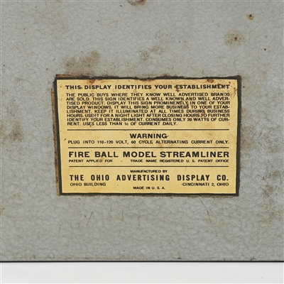 Fort Pitt Special Beer Illuminated FIREBALL Sign
