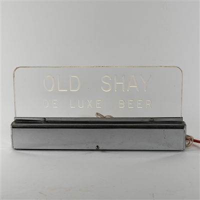 Old Shay De Luxe Beer Etched Glass Illuminated Sign