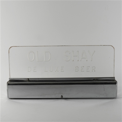 Old Shay De Luxe Beer Etched Glass Illuminated Sign