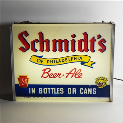 Schmidts Of Philadelphia Beer Ale In Bottles Or Cans Illuminated Sign