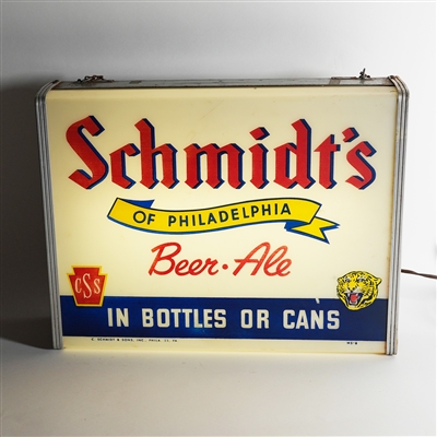 Schmidts Of Philadelphia Beer Ale In Bottles Or Cans Illuminated Sign