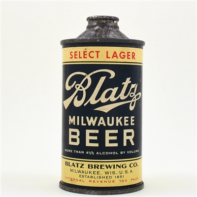 Blatz Milwaukee Beer Flat Bottom Cone Top 153-6