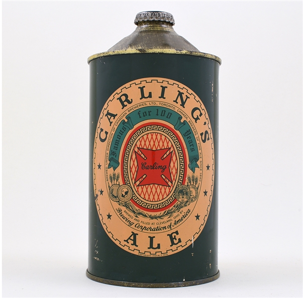 Carlings Ale Quart Cone Top 205-7 RARE A TOP EXAMPLE