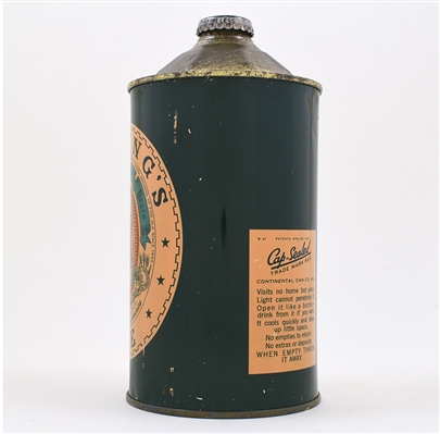 Carlings Ale Quart Cone Top 205-7 RARE A TOP EXAMPLE