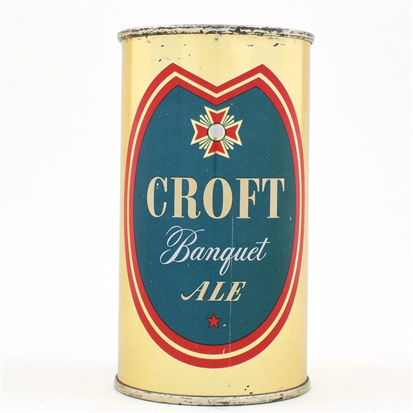 Croft Banquet Ale Flat Top L52-33 TAN LETTERS BLUE BACKGROUND