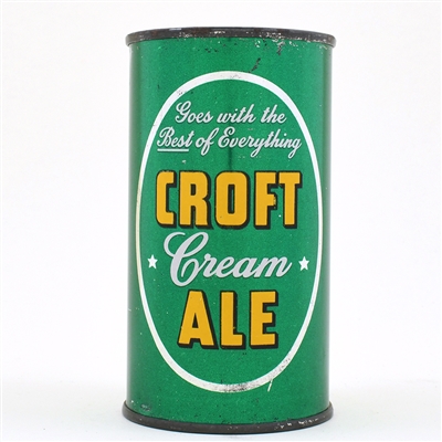 Croft Cream Ale SILVER OVAL IRTP Flat Top 52-27 EXCELLENT