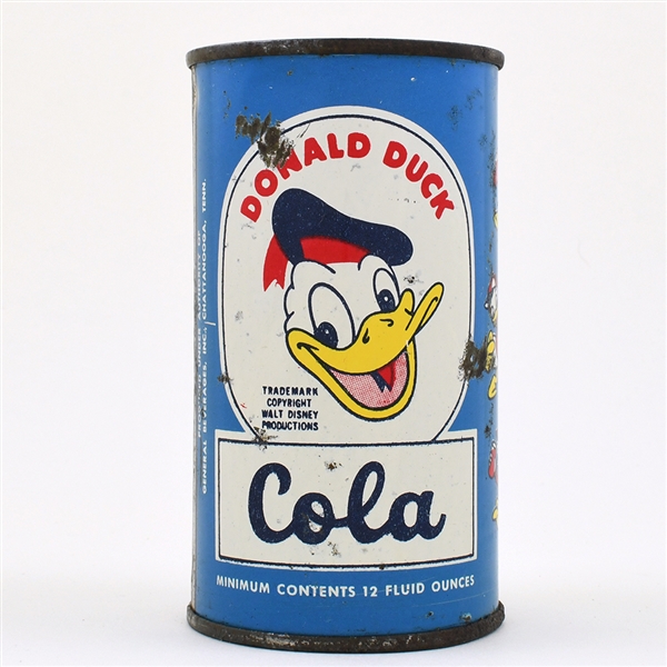 Donald Duck Cola Soda Flat Top SCARCE