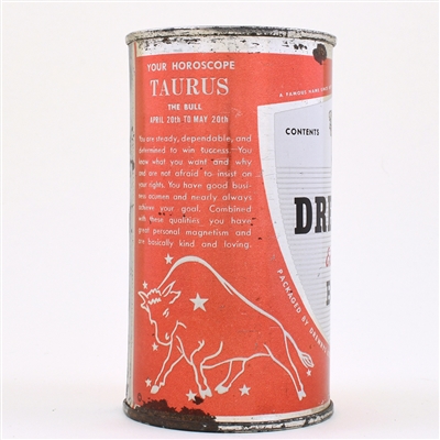 Drewrys Horoscope Flat Top TAURUS-GEMINI Orange SOUTH BEND 56-28