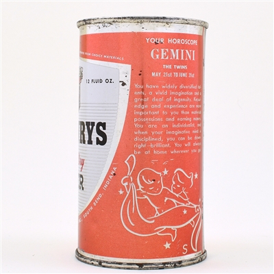 Drewrys Horoscope Flat Top TAURUS-GEMINI Orange SOUTH BEND 56-28