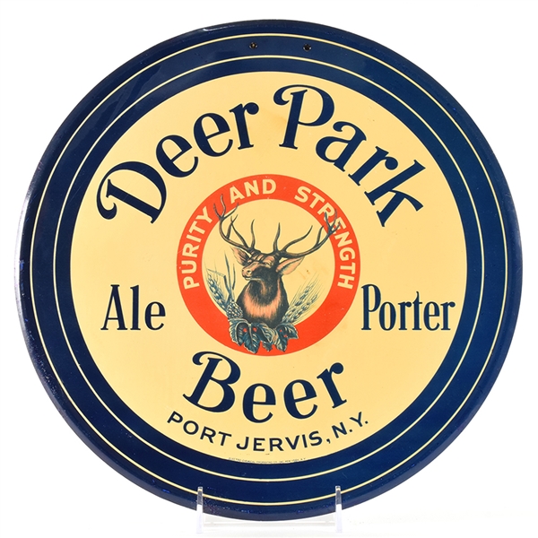 Deer Park Beer 1930s Tin Easel Sign SHARP