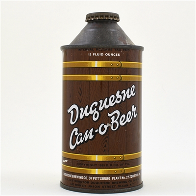 Duquesne Can-o-Beer Cone Top IRTP CCC LOGO 159-27