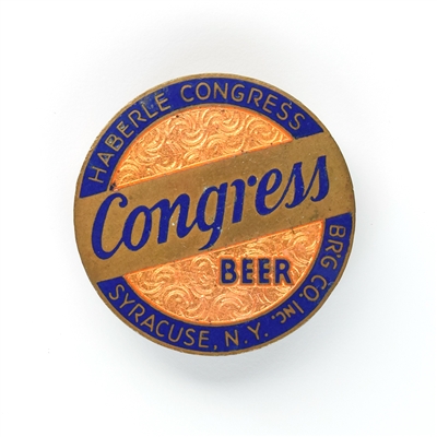 Congress Beer 1930s Enameled Tap Knob Insert