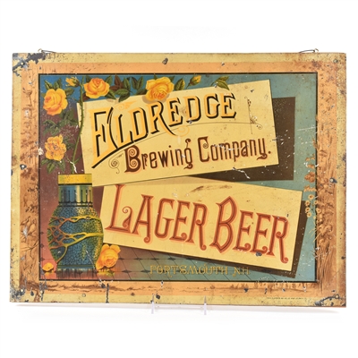 Eldredge Brewing Co Lager Beer Pre-Prohibition Tin Sign RARE