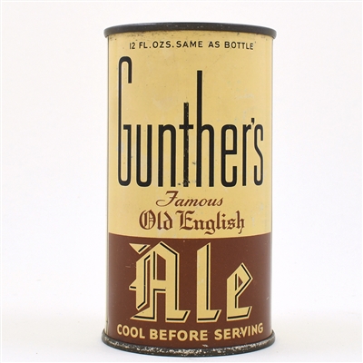 Gunthers Old English ALE Long Opener Instructional Flat Top 78-13 OI 369 EXCEPTIONAL RARE