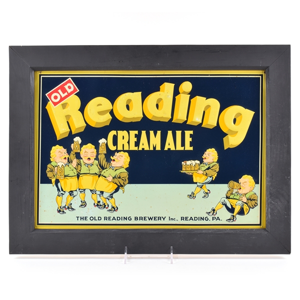 Old Reading Cream Ale 1930s Embossed Tin Sign GUS FANTASTIC