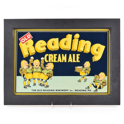 Old Reading Cream Ale 1930s Embossed Tin Sign GUS FANTASTIC