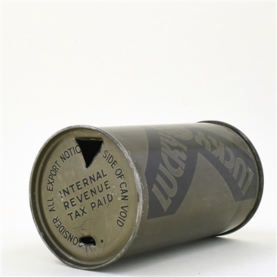 Lucky Lager Beer Olive Drab Flat Top WITHDRAWN FREE 93-13