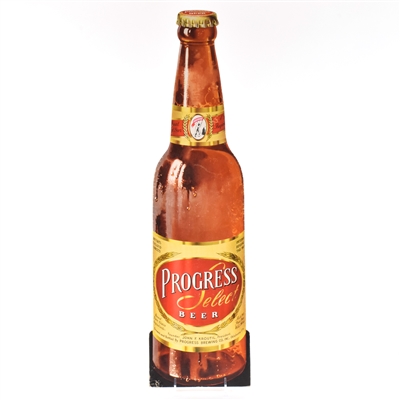 Progress Select Beer 1940s Die Cut Cardboard Sign