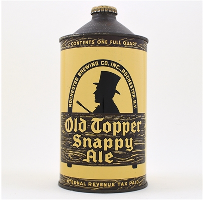 Old Topper Snappy Ale Quart Cone Top 216-10 MINTY