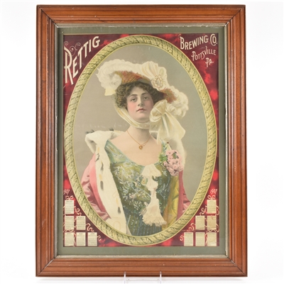 Rettig Brewing Co Pre-Prohibition 1907 Litho on Faux Canvas Calendar