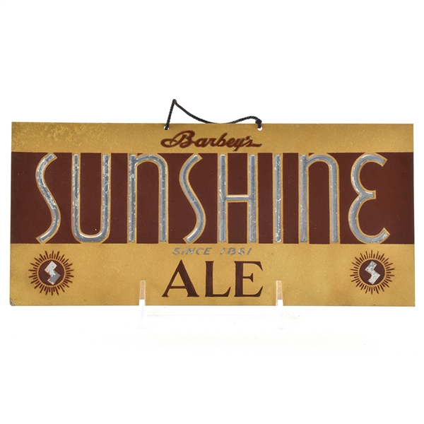 Sunshine Ale 1930s Debossed Leyse Sign RARE