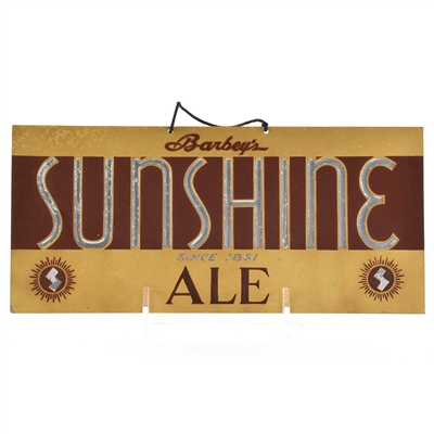 Sunshine Ale 1930s Debossed Leyse Sign RARE