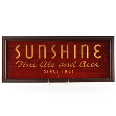 Sunshine Fine Ale and Beer 1930s Reverse Painted Glass Sign SCARCE SHARP