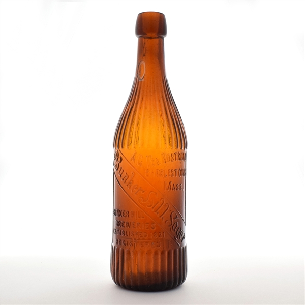 Bunker Hill Lager Pre-Prohibition Fluted Embossed Blob Top Bottle