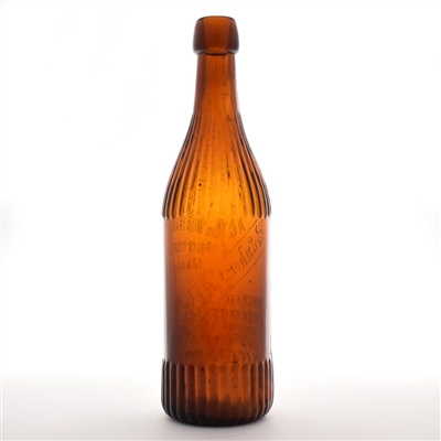 Bunker Hill Lager Pre-Prohibition Fluted Embossed Blob Top Bottle