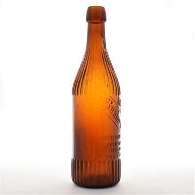 Bunker Hill Lager Pre-Prohibition Fluted Embossed Blob Top Bottle
