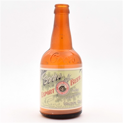 Coors Export Beer Pre-Prohibition Embossed Bottle With Label