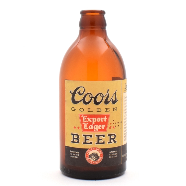 Coors Export Lager 1930s Stubby Bottle CLEAN