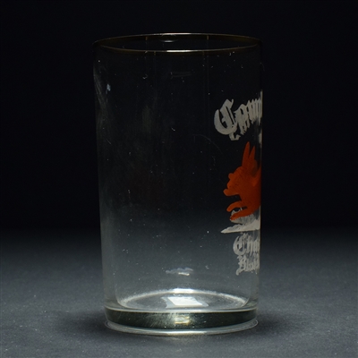 Chas Haas Pre-Prohibition 2-Color Etched Drinking Glass RABBIT