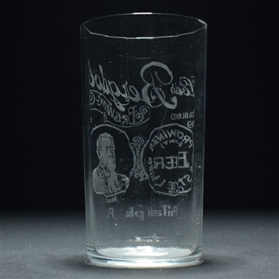 Louis Bergdoll Brewing Pre-Prohibition Faceted Etched Glass