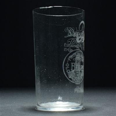 Louis Bergdoll Brewing Pre-Prohibition Faceted Etched Glass
