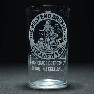 West End Brewing Co Etched Drinking Glass 1 of 2