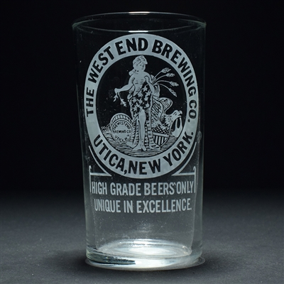 West End Brewing Co Etched Drinking Glass 2 of 2