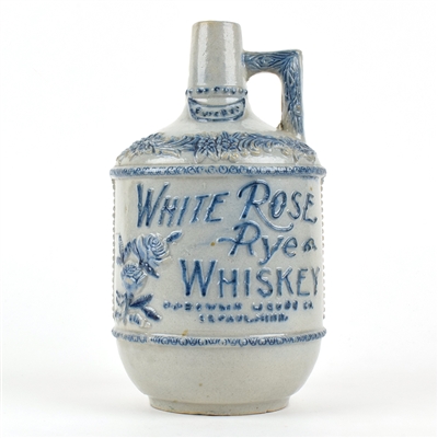 White Rose Rye Whiskey Pre-Pro Stoneware Jug