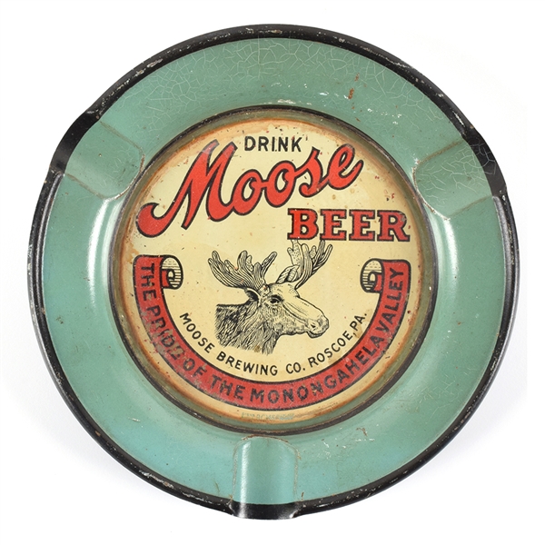 Moose Beer 1930s Glass Face Ash Tray