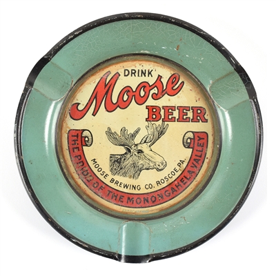 Moose Beer 1930s Glass Face Ash Tray