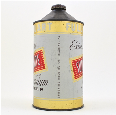 Sunshine Beer Quart Cone Top 219-15 RARE CLEAN