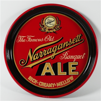 Narragansett Famous Old Banquet Ale Rich Creamy Mellow Tray OUTSTANDING